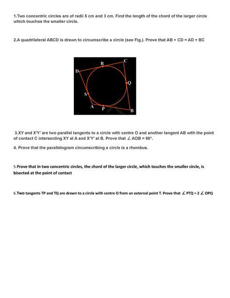 Circle class 10 - 1 concentric circles are of radii 5 cm and 3 cm. Find ...