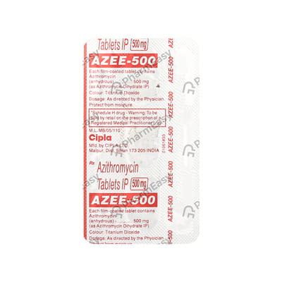 Azee 500 MG Tablet (3): Uses, Side Effects, Price & Dosage | PharmEasy