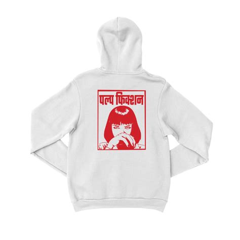 The Pulp Fiction Blood Red Hoodie Oversized Graphic T-Shirts Online in ...