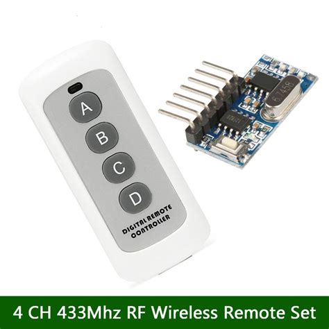Qiachip 4 Buttons 433MHz Universal 4 CH RF Wireless Remote Control Tra ...
