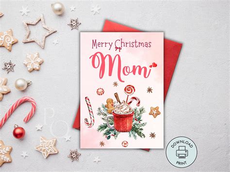 Printable Christmas Card For Mom | Fanny Printable