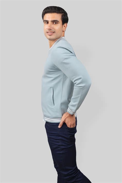 Classic Pastel Blue Bomber Jacket for men – Albatross Clothing