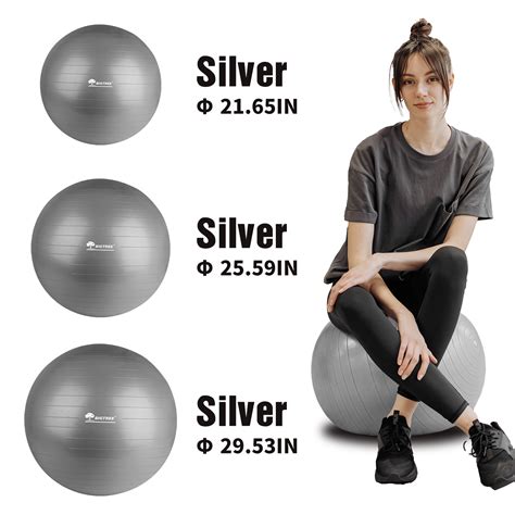 Buy Exercise Ball Gray 29.5 (75cm) Core Stability Strengthening Extra ...