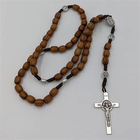 Rosary Beads Large Wooden St Benedict | Church Stores