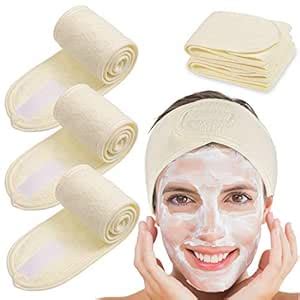 Spa Facial Headband Whaline 4 Packs Head Wrap Terry Cloth Headband ...
