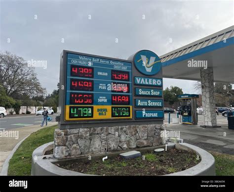 Gas prices are visible at Valero gas station in Walnut Creek ...