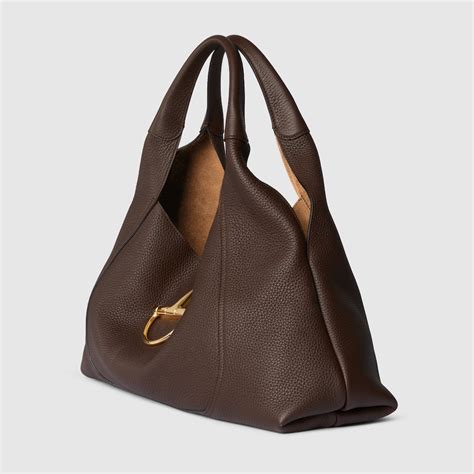 Borsa a spalla Gucci Softbit misura maxi in pelle marrone scuro | GUCCI® IT