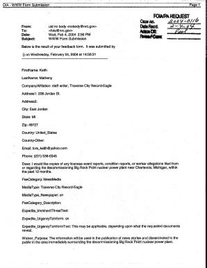 Fillable Online pbadupws nrc NRC: Index of Closed FOIA/PA Requests by ...