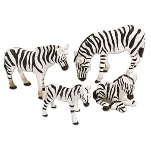 Buy Eco Dome Zebra Family: Realistic 4 piece Animal Figure Set Online ...