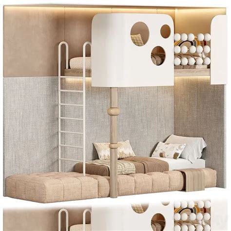 Children bunk bed Kids room 3Dsky Model Free Download – 3DSky Model Free