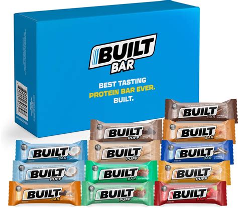 Amazon.com : BUILT Protein Bars, Variety Pack, 12 Bars, Gluten Free ...