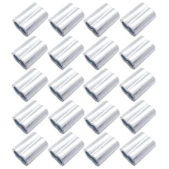 Luckkyme Pack of 20 Aluminum Crimping Loop Sleeve Cable Crimp for 8mm ...