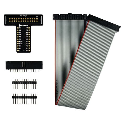 RPi GPIO T-Cobbler Breakout Board Kit with 8" 26 Pin Ribbon Cable for ...