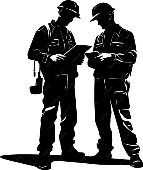 Technical Tandem Blueprint Holding Engineers Engineering Visionaries Duo with Paper Emblem ...