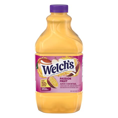 Welch's Passion Fruit Juice Cocktail, 64 fl oz, Real Fruit Juice, 100% ...