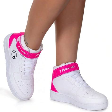 Tênis Feminino Branco Sneakers Moda Treino Academia Fitness Caminhada ...