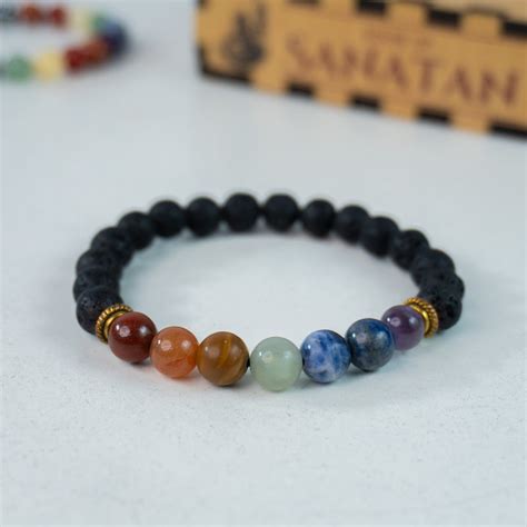 7 Chakra x Lava Stone Bracelet – House Of Sanatan