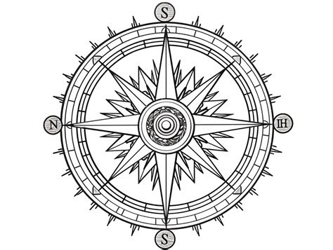 Joyful Compass Drawing - Coloring Page