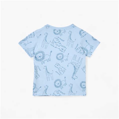 Buy Juniors All-Over Wild Animal Print T-shirt with Short Sleeves from ...