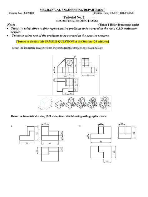 Tutorial 5-Isometric Projections | PDF