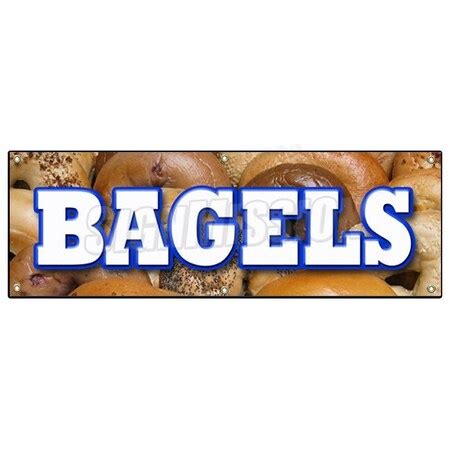 Signmission BAGELS BANNER SIGN fresh hot bagel shop deli signs made ...