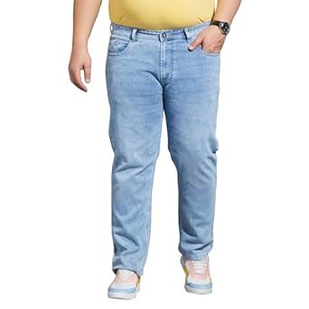 Buy Bigbanana Plus Size Men's Regular Fit Light Wash Jeans (Slag-10 ...