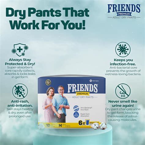 Buy Friends Premium Adult Diapers Pant Style - 10 Count - With Odour ...