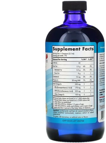 Nordic Naturals Children's DHA, Ages 1-6, Strawberry, 530 mg, 16 fl oz ...