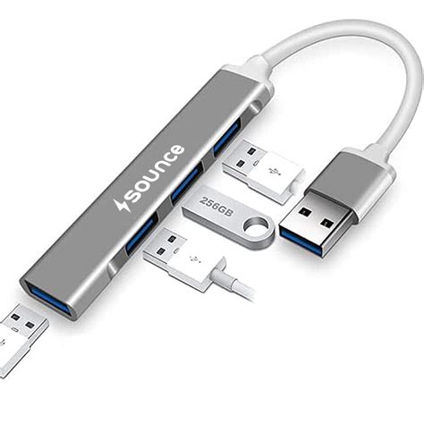 Sounce 4-Port USB 3.0 Hub for PC – High-Speed Aluminum USB Hub ...