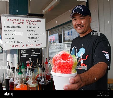 Shave ice stand Crushed ice with flavored syrup an Hawaiian favorite ...