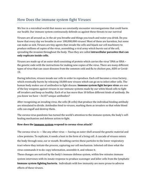 Image result for How Immunity Sytem Work Against Virus Downloadable