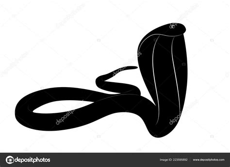 Vector Illustration Scary Predator King Cobra Snake Black White Stock Vector by ©ahmadhamd8 ...