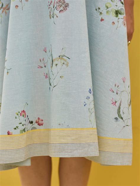 Kaya Watercolour Floral Linen Dress - Sky – Manan