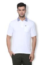 Buy Men White Textured Polo Neck T-shirt Online - 345812 | Van Heusen
