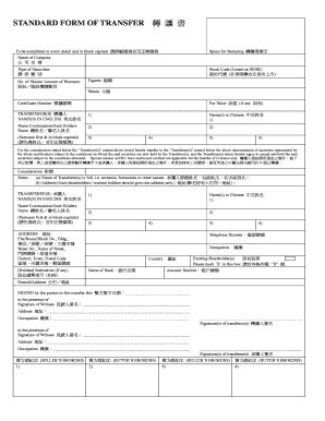 Standard Form Of Transfer - PC Securities - Fill and Sign Printable ...