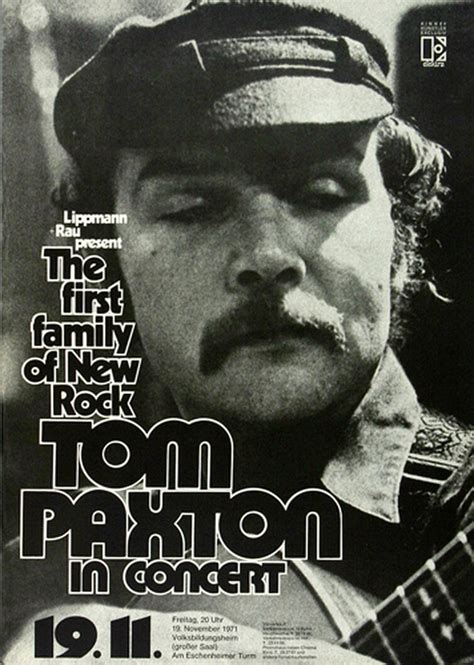 Tom Paxton - Peace Will Come, Frankfurt 1971 - Konzertplakat, 216,40