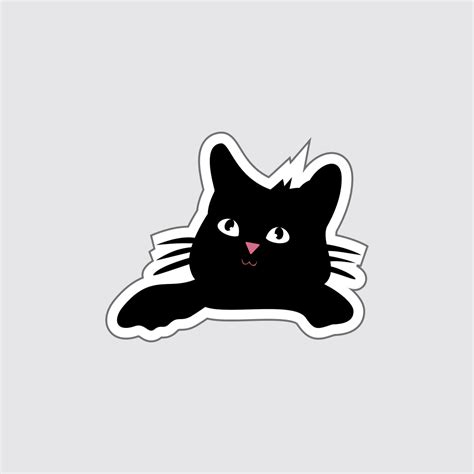 Midnight Peek Playful Cat Sticker– STICK GENZ