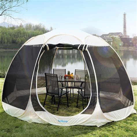 Amazon.com : Lomive Pop-Up Screen Gazebo, 12x12FT Screen House Room for ...