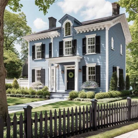 How to Master the Art of Designing a Classical Blue Grey House Exterior ...