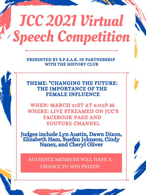 JCC’s S.P.E.A.K. Hosts Virtual Speech Competition in Honor of Women’s History Month