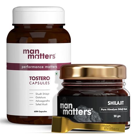 Man Matters 100% Pure Shilajit Resin (20g) & Shilajit Capsules (60 ...