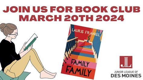 JLD April 2024 Book Club - Reading Family Family, Malo, Des Moines, 24 ...