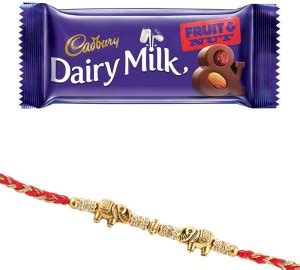 Cadbury Dairy Milk Fruit & Nut | Elephant Design Rakhi | Beautiful ...