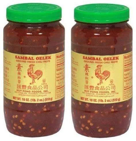 Buy Huy FongSambal Oelek Ground Fresh Chili Paste (Large 18 oz Jars) 2 ...