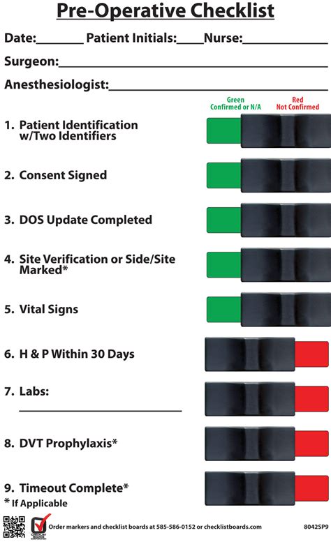 Image result for Pre-Op Assessment Checklist