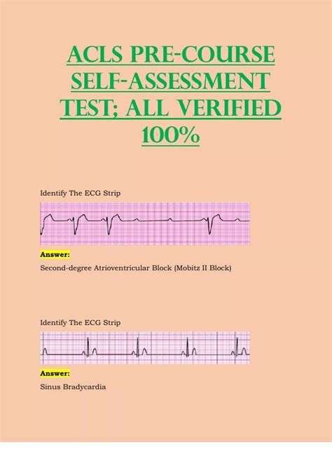 ACLS Pre-Course Self-Assessment Test; All Verified 100% (Latest 2023 / ...
