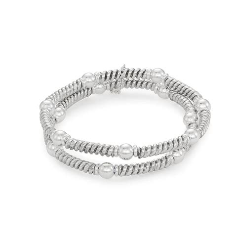 Napier Silver Tone 2-Piece Facets Stretch Bracelet Set