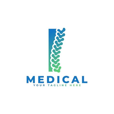 Letter i with icon spine logo for business science healthcare medical ...