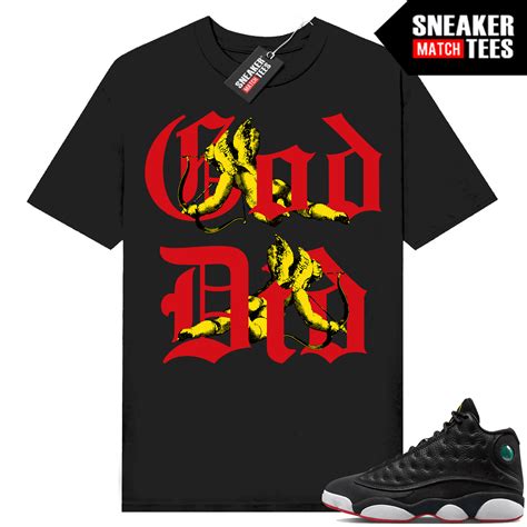 Jordan 13 Playoffs shirts Sneaker Match Black God Did