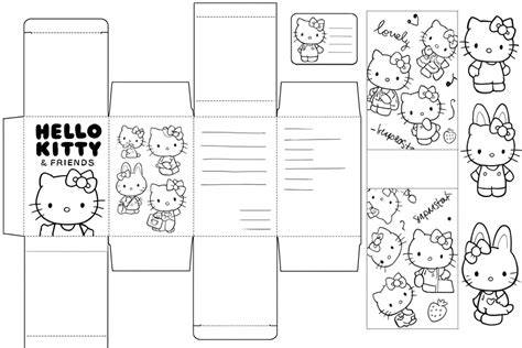 hello kitty collectables template in 2025 | Printable diy crafts, Box ...